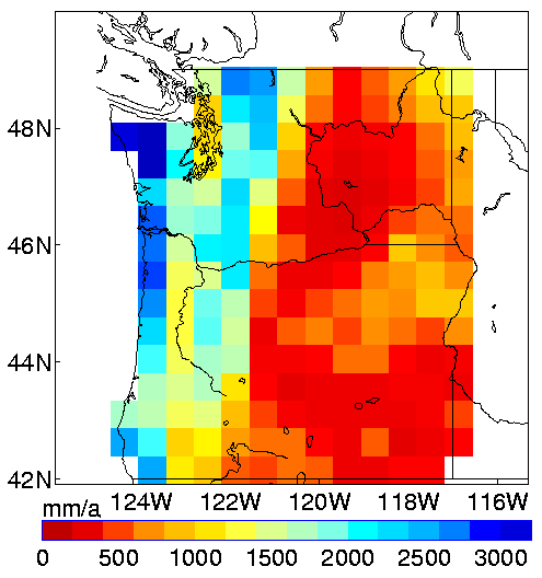 Map of 
Oregon, Washington, and western Idaho.