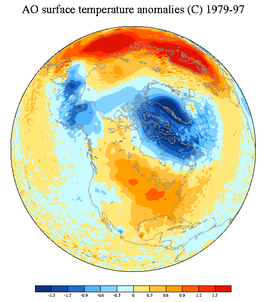 Satellite view of Arctic, Greenland, and North America.